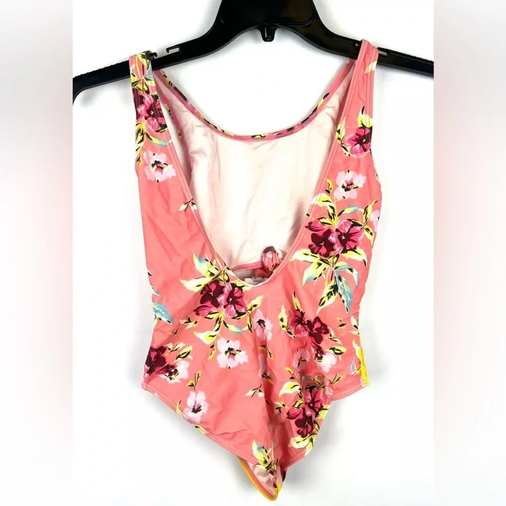 Volcom Girl’s Floral/Striped One Piece Swimsuit Size 12